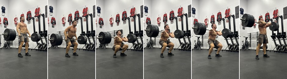 John Arns 300 pound squat clean sequence