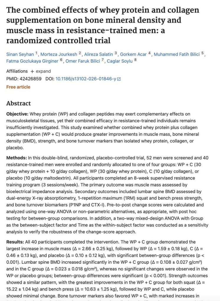 Whey collagen resistance training study abstract